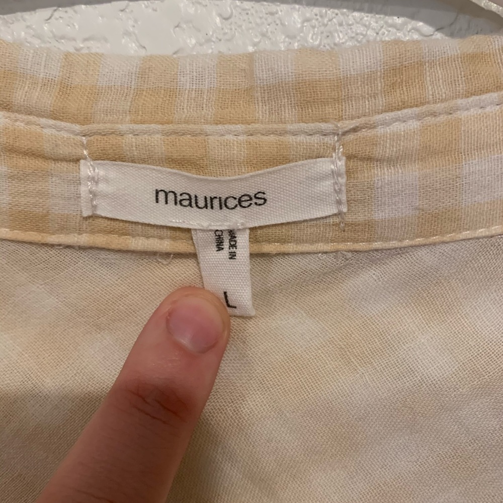 Maurice’s Button Down Yellow/Plaid - image 2